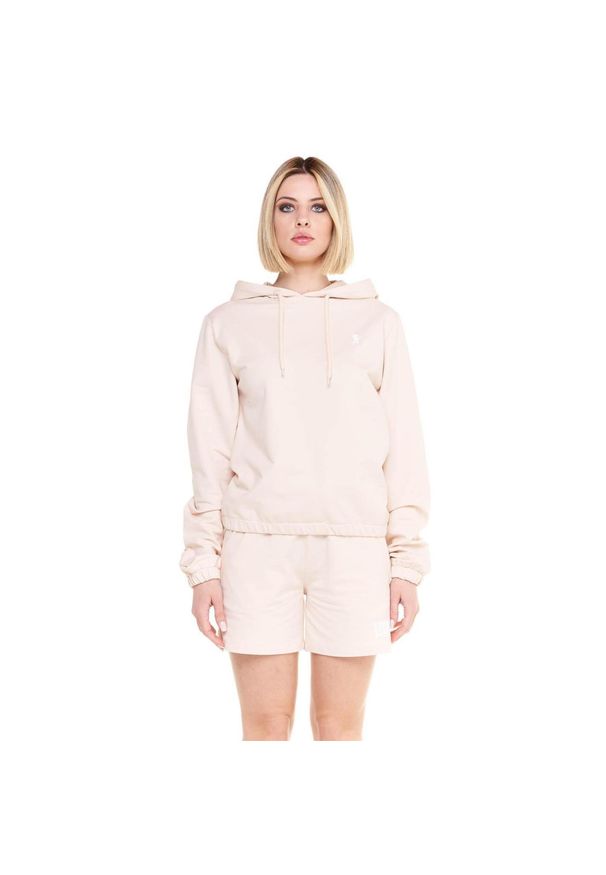 LEONE 1947 APPAREL - Krótka bluza z kapturem Chic Boxing. Typ kołnierza: kaptur. Kolor: beżowy. Materiał: tkanina. Długość: krótkie. Sport: fitness