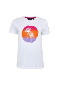 Regatta - T-shirt Damski Z Palmą. Kolor: biały