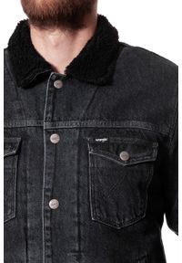 Wrangler - KURTKA ZIMOWA WRANGLER SHERPA JACKET MIDNIGHT STONE W423RJ19X. Materiał: materiał, jeans. Sezon: zima #7