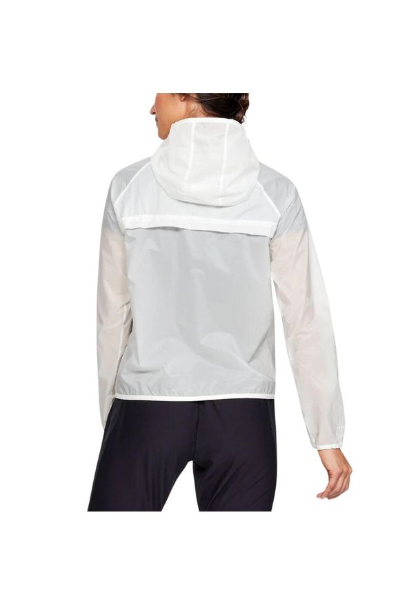 Kurtka turystyczna damska Under Armour Qualifier Storm Packable. Kolor: biały. Materiał: nylon. Sport: turystyka piesza