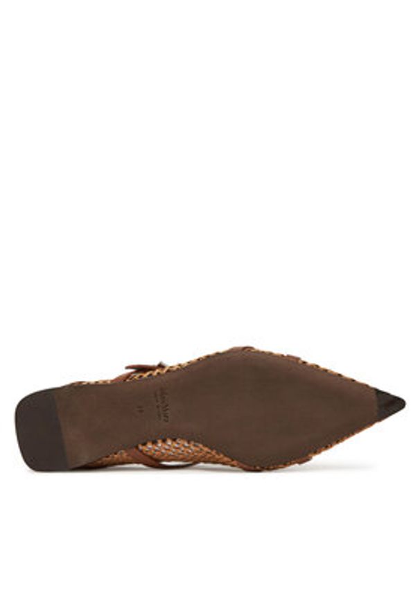 Max Mara Baleriny 2514521332600 Bordowy. Kolor: czerwony. Materiał: skóra
