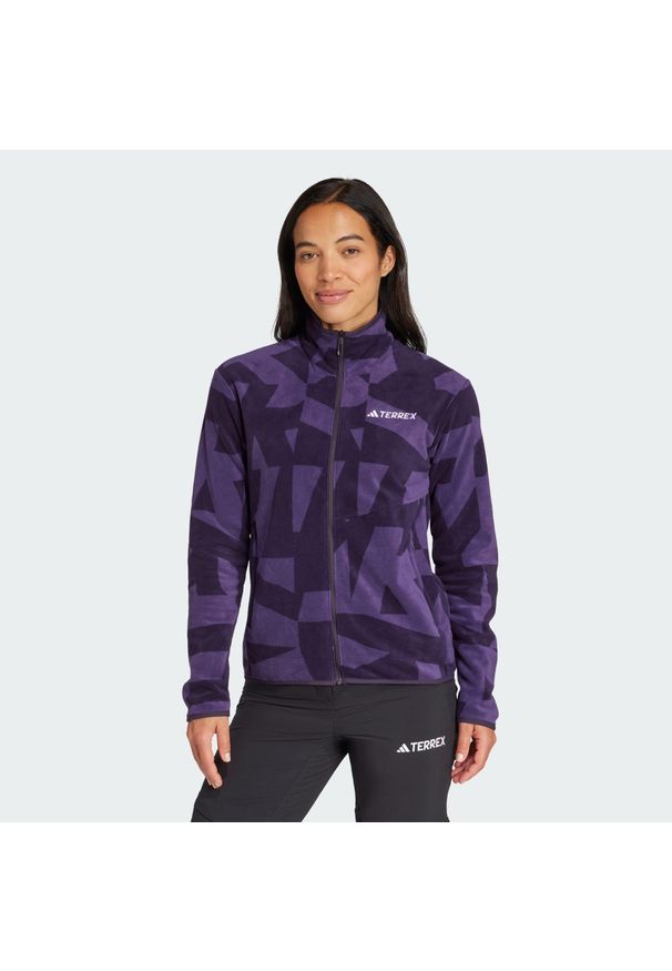 Adidas - Bluza Terrex Multi Printed Full-Zip Fleece. Kolor: wielokolorowy, czarny, fioletowy. Materiał: polar, materiał