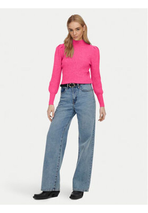 only - ONLY Sweter Katia 15232494 Różowy Regular Fit. Kolor: różowy. Materiał: syntetyk, wiskoza
