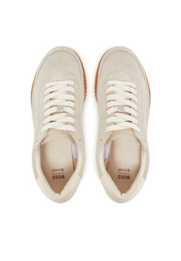 BOSS Sneakersy Carlynn 50541691 Écru. Materiał: skóra, zamsz