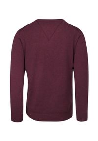 Sweter Burgundowy, Bordowy Melanżowy w Serek (V-neck), Klasyczny, Męski, Elegancki -Adriano Guinari. Okazja: na spotkanie biznesowe, do pracy, na co dzień. Typ kołnierza: dekolt w serek. Kolor: czerwony. Materiał: bawełna. Wzór: melanż. Styl: klasyczny, elegancki