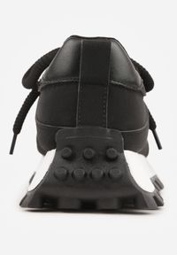 Born2be - Czarne Sneakersy na Grubej Tłoczonej Podeszwie Zerda. Okazja: na co dzień. Kolor: czarny. Materiał: jeans #4