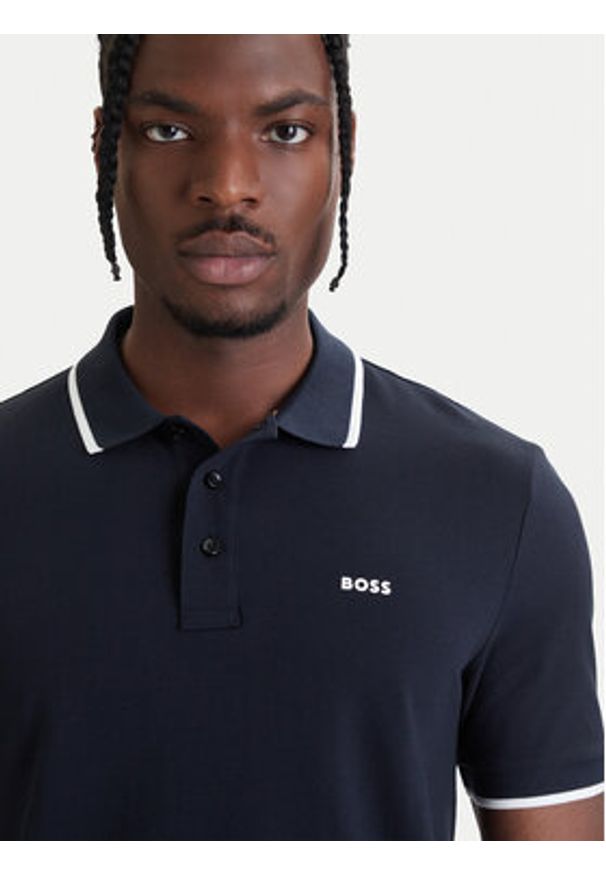 BOSS Polo Parlay 190 50494697 Granatowy Regular Fit. Typ kołnierza: polo. Kolor: niebieski. Materiał: bawełna