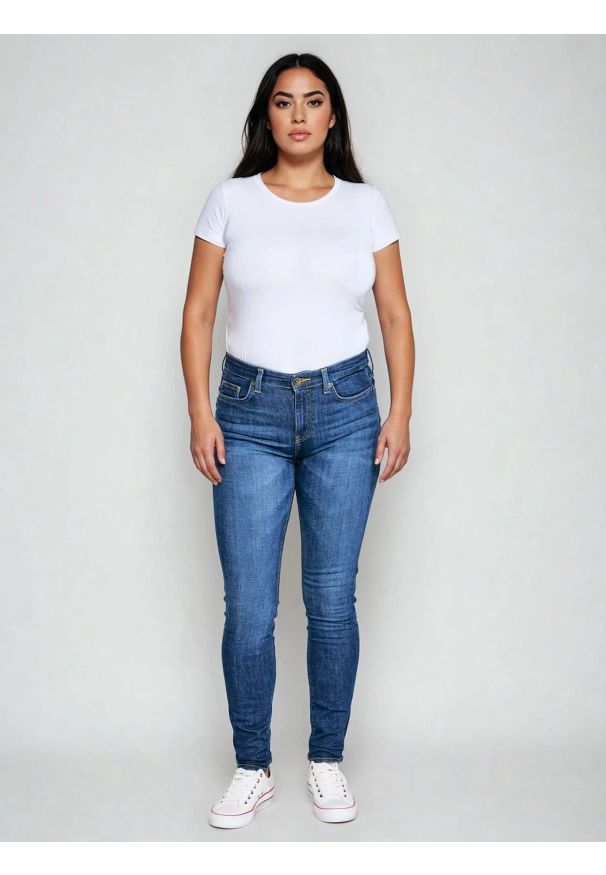 Big-Star - Jeansy damskie skinny granatowe Adela 512. Kolor: niebieski. Sezon: lato