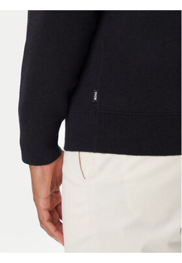 BOSS Kardigan H-Idino 50543150 Czarny Regular Fit. Kolor: czarny. Materiał: wełna, bawełna