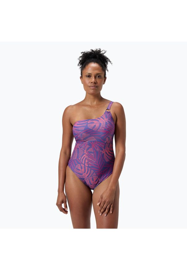 Strój pływacki jednoczęściowy damski Speedo Shaping Printed Asymmetric. Kolor: niebieski