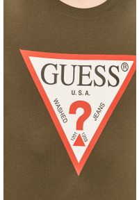 Guess - Longsleeve. Okazja: na co dzień. Kolor: zielony. Długość rękawa: długi rękaw. Wzór: nadruk. Styl: casual #3