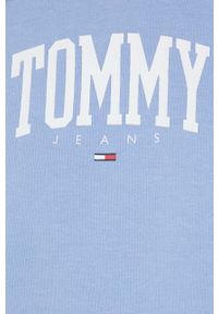 Tommy Jeans bluza damska kolor niebieski z kapturem wzorzysta. Typ kołnierza: kaptur. Kolor: niebieski. Materiał: bawełna #5