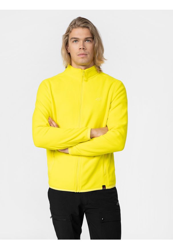 4f - 4F Polar ze stójką Polartec® męski XXL. Typ kołnierza: kołnierzyk stójkowy. Kolor: żółty. Materiał: polar