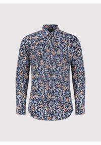 Pako Lorente - PAKO LORENTE - Granatowa koszula w kwiaty. Kolor: niebieski. Materiał: bawełna, elastan. Długość rękawa: długi rękaw. Długość: długie. Wzór: kwiaty #4