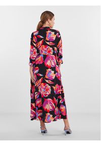 YAS Sukienka koszulowa 26030726 Kolorowy Regular Fit. Materiał: wiskoza. Wzór: kolorowy. Typ sukienki: koszulowe #5