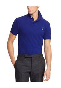 Ralph Lauren - RALPH LAUREN - Koszulka Polo Slim Fit. Typ kołnierza: polo. Kolor: niebieski. Materiał: bawełna. Wzór: haft, aplikacja. Styl: klasyczny #5