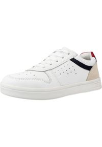 Geox - Buty GEOX J DJROCK BOY A Biały. Kolor: biały. Materiał: tkanina, skóra. Sport: turystyka piesza