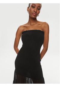 ROTATE Sukienka wieczorowa Chiffon 112111100 Czarny Regular Fit. Kolor: czarny. Materiał: syntetyk. Styl: wizytowy
