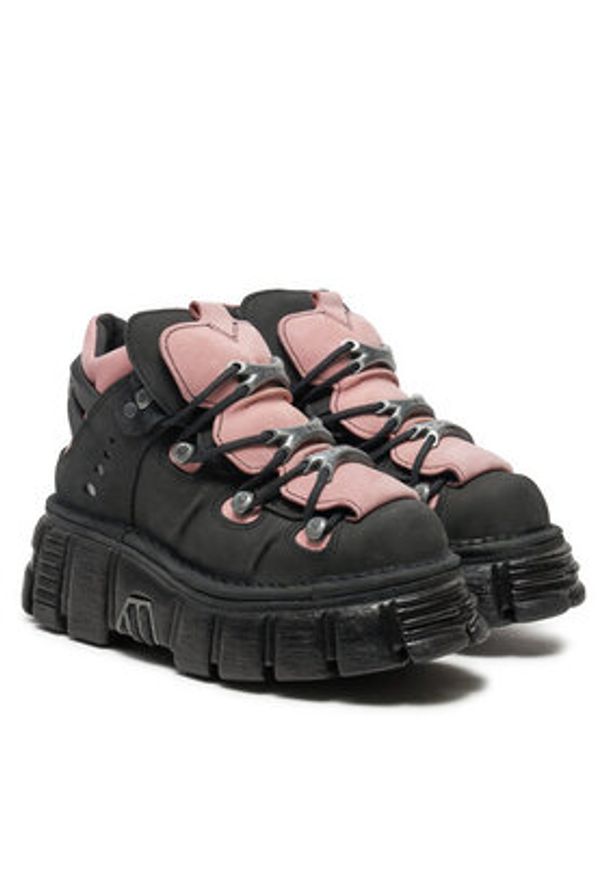 NEW ROCK Sneakersy M-106-C26 Czarny. Kolor: czarny. Materiał: skóra, nubuk