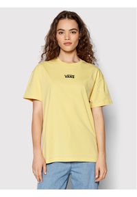 Vans T-Shirt Flying V VN0A7YUT Żółty Oversize. Kolor: żółty. Materiał: bawełna