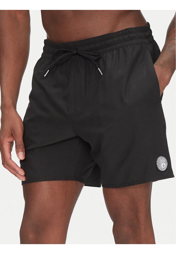 Volcom Szorty kąpielowe Lido A2512503 Czarny Regular Fit. Kolor: czarny. Materiał: syntetyk