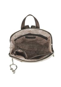 Plecak damski Anekke, z dekoracyjnym nadrukiem i metalowym logo zapinany na zamek z wygodną rączką regulowanymi szelkami oraz ozdobnym brelokiem, beż. Kolor: beżowy. Wzór: nadruk. Styl: casual, elegancki, klasyczny #9