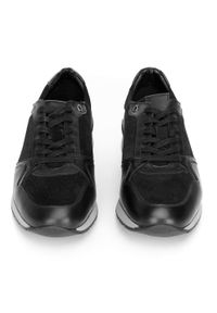 Wittchen - Męskie sneakersy ze skóry zamszowej i licowej czarne. Okazja: na co dzień. Nosek buta: okrągły. Kolor: czarny. Materiał: zamsz, skóra #5