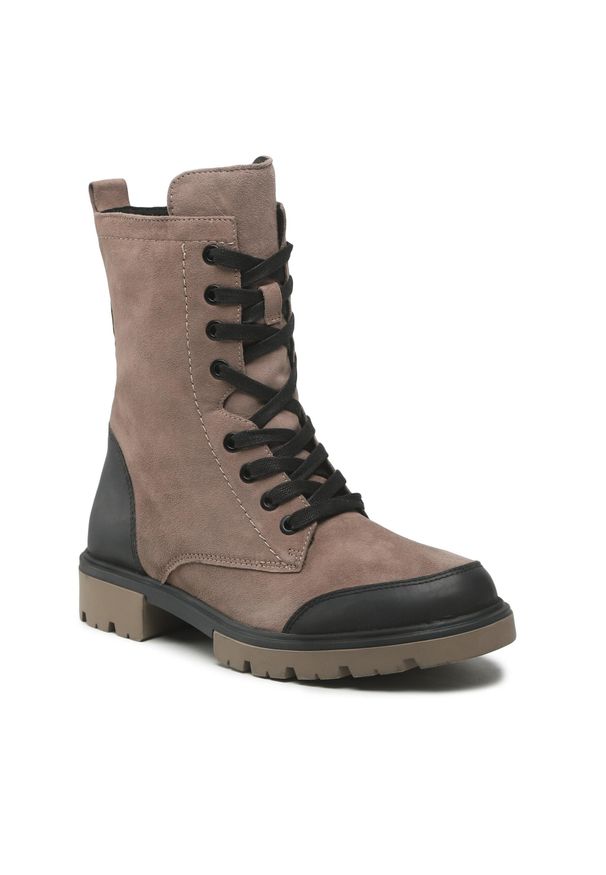 Botki Caprice 9-25253-29 Stone Suede 225. Kolor: szary. Materiał: zamsz, skóra