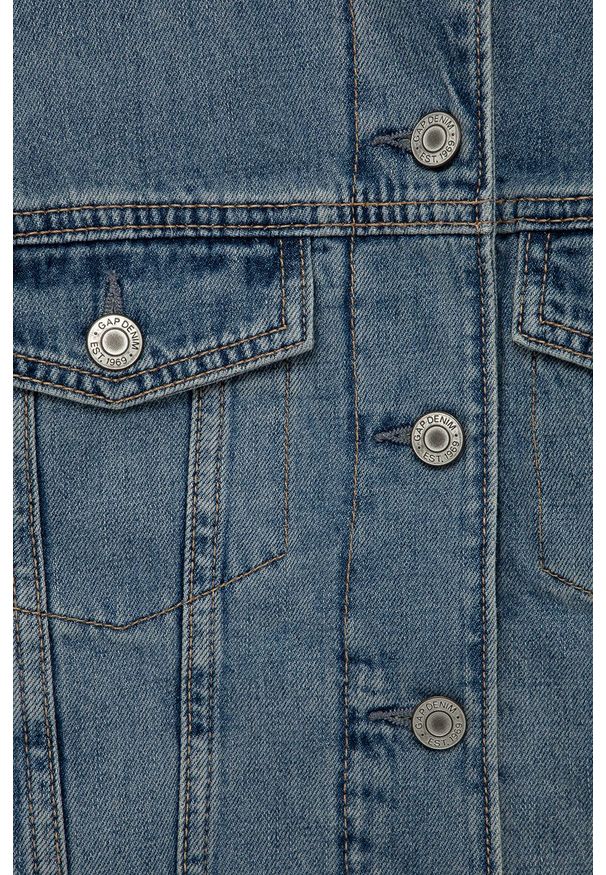 GAP Kurtka jeansowa dziecięca. Kolor: niebieski. Materiał: jeans