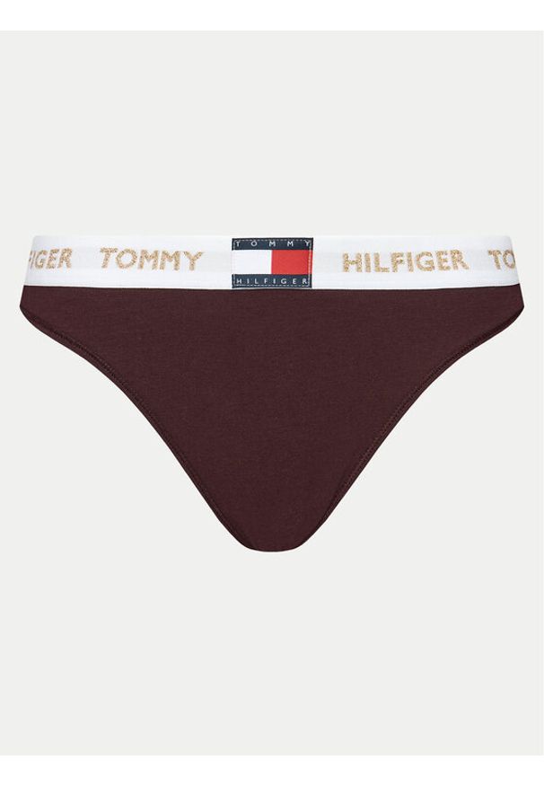 TOMMY HILFIGER - Tommy Hilfiger Stringi UW0UW05655 Bordowy. Kolor: czerwony. Materiał: bawełna