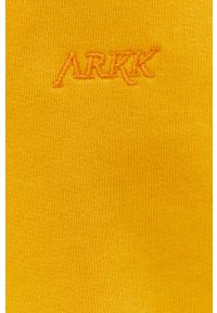 ARKK Copenhagen - Arkk Copenhagen spodnie dresowe bawełniane kolor żółty gładkie. Kolor: żółty. Materiał: bawełna, dresówka. Wzór: gładki #6