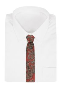 Krawat Męski - Chattier - Miedziany Kolor, Duży Wzór Paisley. Kolor: brązowy. Materiał: tkanina. Wzór: paisley. Styl: klasyczny, wizytowy, elegancki