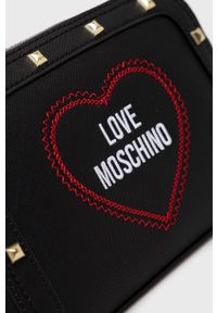 Love Moschino torebka kolor czarny. Kolor: czarny. Wzór: haft. Dodatki: z haftem. Rodzaj torebki: na ramię #3