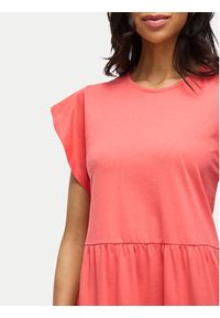 Vila Sukienka codzienna Summer 14087542 Koralowy Loose Fit. Okazja: na co dzień. Kolor: pomarańczowy. Materiał: syntetyk, bawełna. Typ sukienki: proste. Styl: casual #5