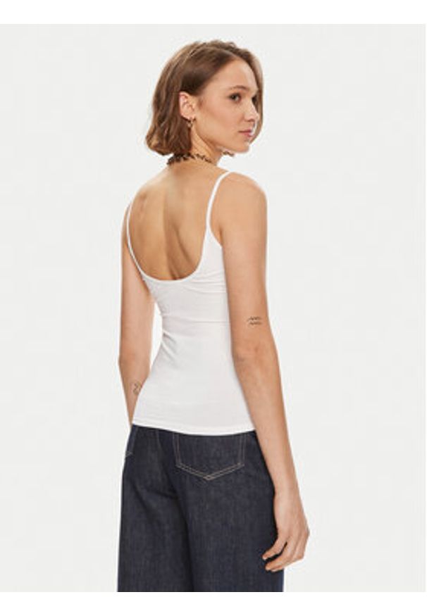 Gina Tricot Top 22470 Biały Slim Fit. Kolor: biały