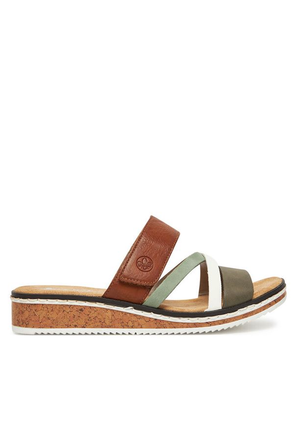 Klapki Rieker. Kolor: brązowy