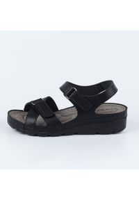 Czarne sandały damskie komfortowe Vinceza 46007. Kolor: czarny. Materiał: skóra
