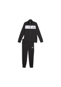 Puma - Męski dres poliestrowy PUMA Black. Kolor: czarny. Materiał: poliester, dresówka