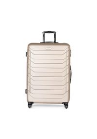 Duża Twarda Walizka Lasocki. Kolor: złoty #1
