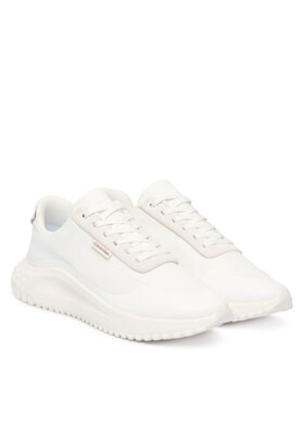 Calvin Klein Sneakersy Eva Runner Lace Up Mat Mix YW0YW02016 Biały. Kolor: biały. Materiał: materiał