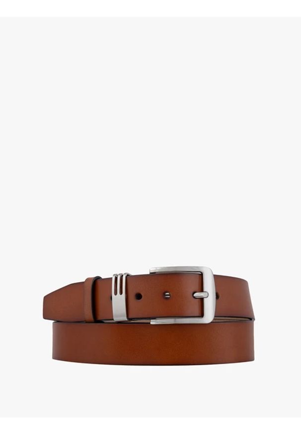 Ryłko - Rudy pasek ze skóry licowej. Kolor: brązowy. Materiał: skóra. Styl: klasyczny, elegancki, street