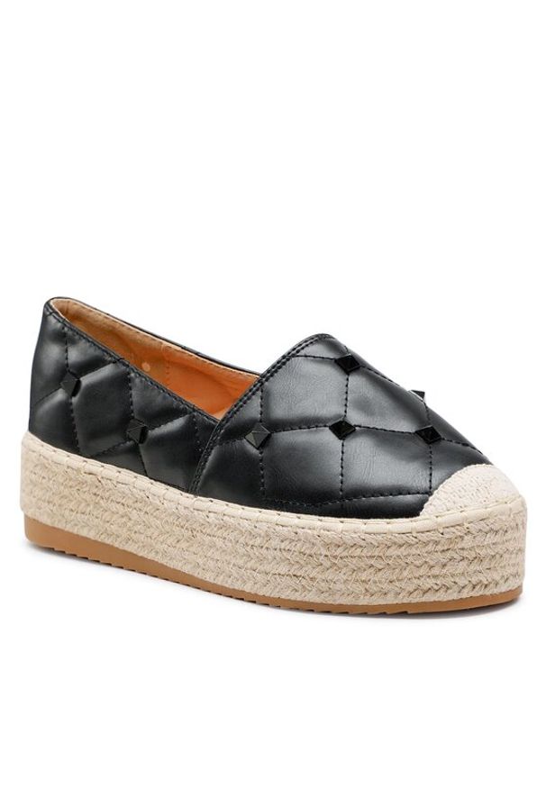 DeeZee Espadryle WS020610-01 Czarny. Kolor: czarny. Materiał: skóra