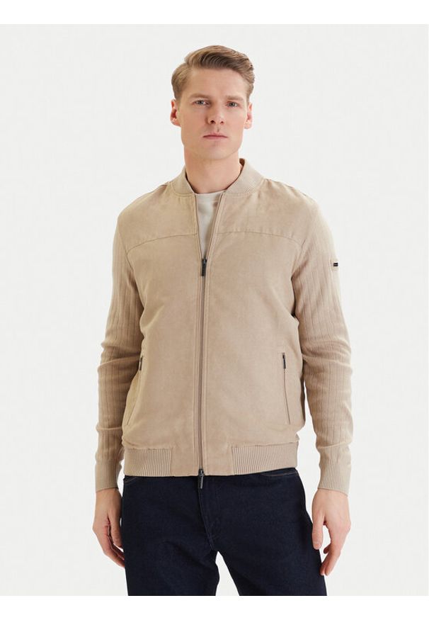 Bugatti Kurtka przejściowa 7600-15527E Beżowy Regular Fit. Kolor: beżowy. Materiał: bawełna
