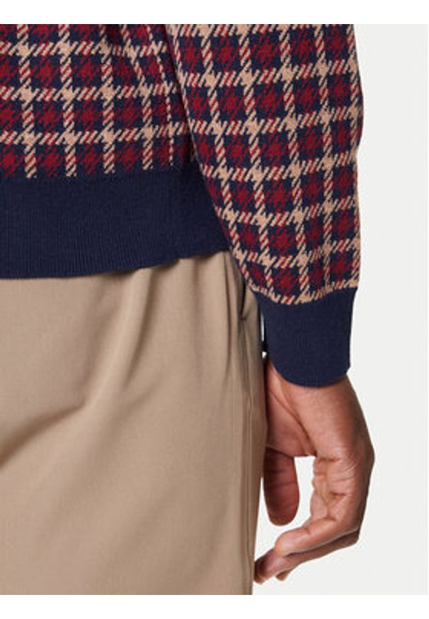 GANT - Gant Sweter 8050253 409 Bordowy Regular Fit. Kolor: czerwony. Materiał: bawełna