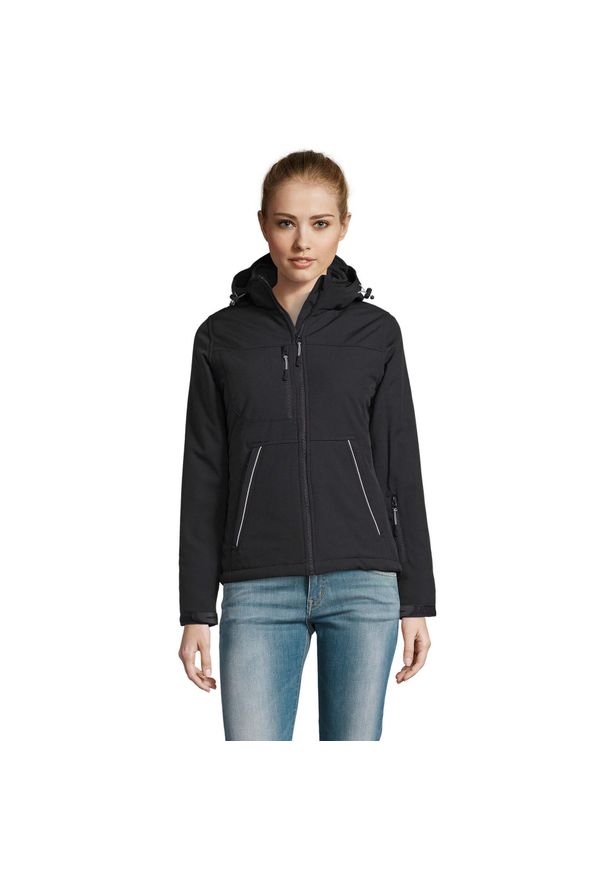 SOL'S - Kurtka Damska Rock Padded Soft Shell. Kolor: czarny. Sport: turystyka piesza