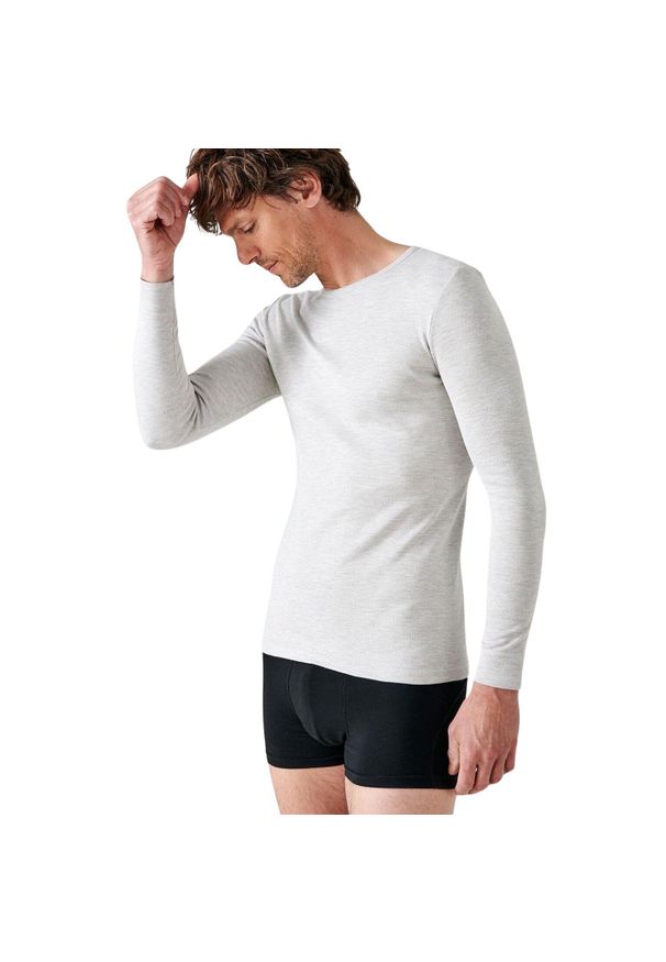 DAMART - Koszulka z długim rękawem z okrągłym dekoltem Damart Thermolactyl. Kolor: szary. Długość rękawa: długi rękaw. Długość: długie