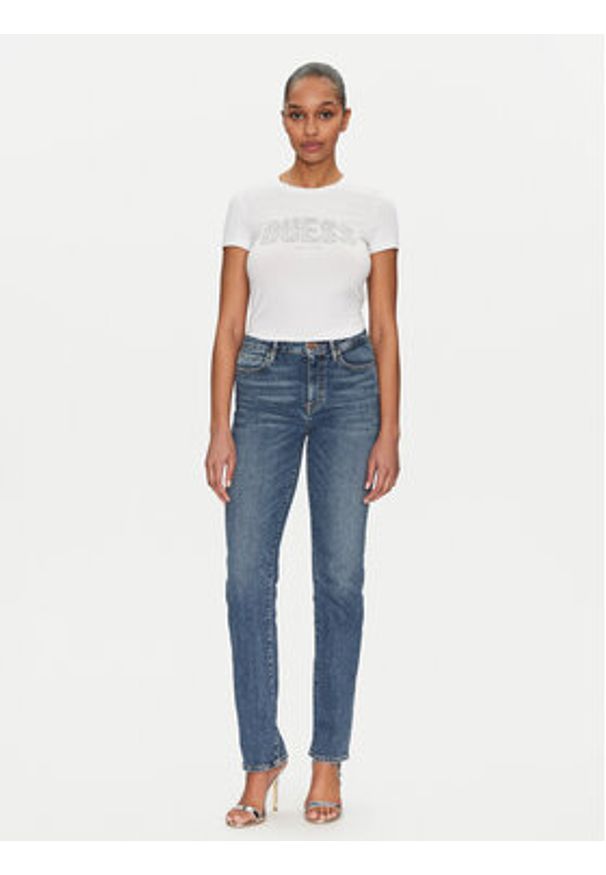 Guess T-Shirt 172699 Biały Classic Fit. Kolor: biały. Materiał: bawełna