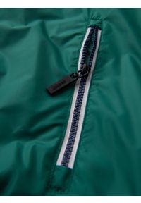 Ombre Clothing - Lekka kolorowa kurtka sportowa męska z polarem – zielono-granatowa V20 - Rozmiar: M. Typ kołnierza: kołnierzyk stójkowy. Kolor: zielony. Materiał: polar. Wzór: kolorowy. Styl: sportowy