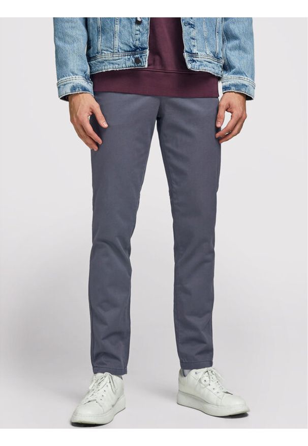 Jack & Jones - Jack&Jones Chinosy Jjimarco Jjbowie 12176042 Szary Slim Fit. Kolor: szary. Materiał: bawełna