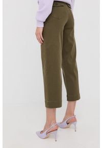 Spanx spodnie damskie kolor zielony proste high waist. Okazja: na co dzień. Stan: podwyższony. Kolor: zielony. Materiał: tkanina. Styl: casual #4